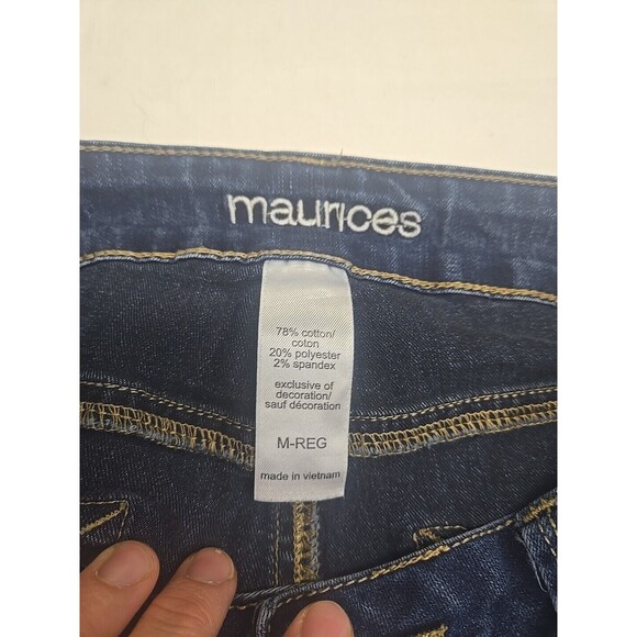 Maurices Skinny Leg Jeans Size M-Reg Dark Wash Low Rise Stretch‎ Cotton Blend - Picture 3 of 8